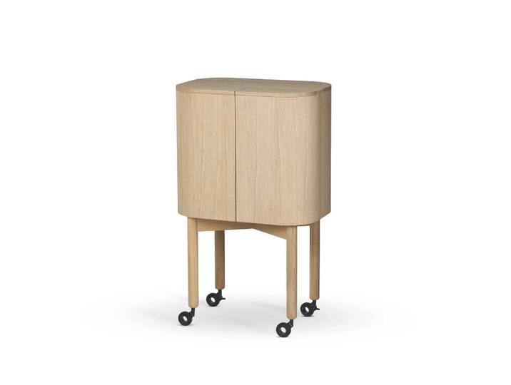 Northern Meuble-bar Loud sur roues Light oiled oak