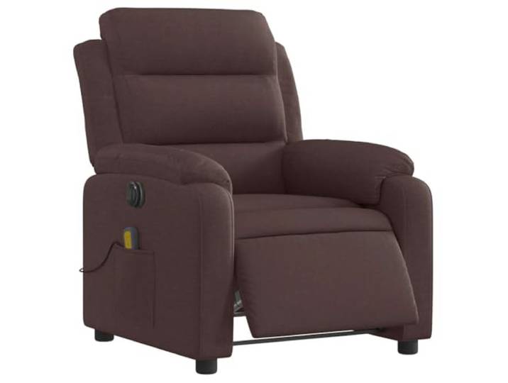 vidaXL Massagestoel elektrisch verstelbaar stof donkerbruin, elektrische massagestoel, fauteuil, relaxstoel, massagestoel, relaxfauteuil