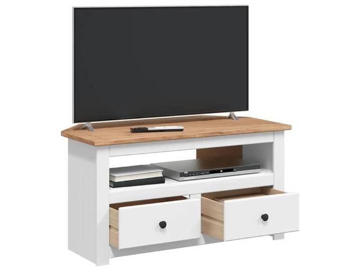 Magnifique Blanc Banc TV - Meuble TV d'angle Blanc 93x49x49 cm Pin Assortiment Panama &&56694