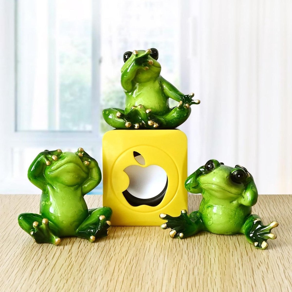 Merkloos Zien Horen Spreken Kikker Decoratie Beeldje voor op Bureau of Tafel
