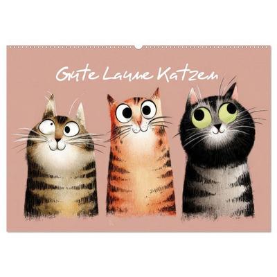Gute Laune Katzen (Wandkalender 2026 DIN A2 quer), CALVENDO Monatskalender