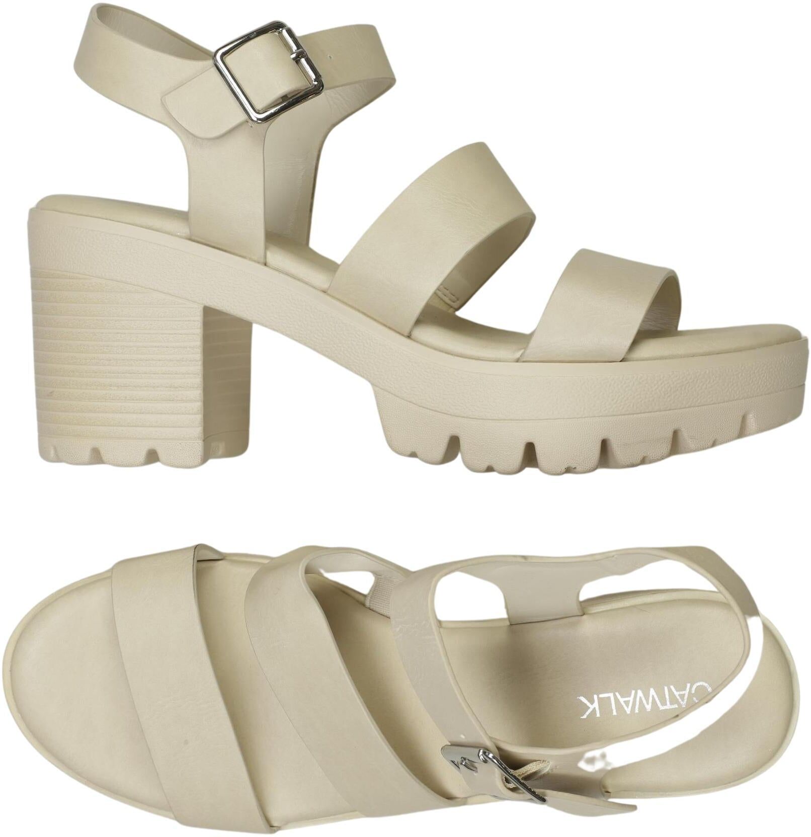 Catwalk Damen Sandalen, Beige, Gr. EU 40, Kunstleder - Second Hand