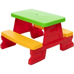Dorex Kinder-Gartentisch- und Bank-Set, Rot 5067
