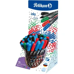 Pelikan, Schreibstifte, Tintenschreiber Inky 273, im Display sortiert in den Farben: blau, grün, rot, schwarz (50x)
