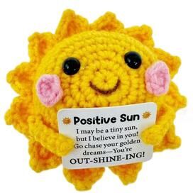 Discount Dollar Deals Funny Crochet Emotional Support Coffee Doll With Card, Handmade Knitted Coffee Dolls, Desktop Ornament, Christmas Gifts sun