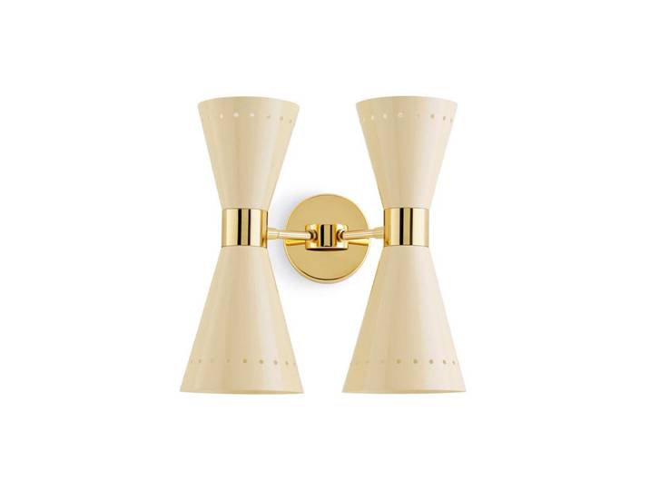 Megafono Wandlampe, elfenbeinfarben, 33cm, 4-flg. - Stilnovo - Wohnzimmer - Design - Metall - Mehrflammig