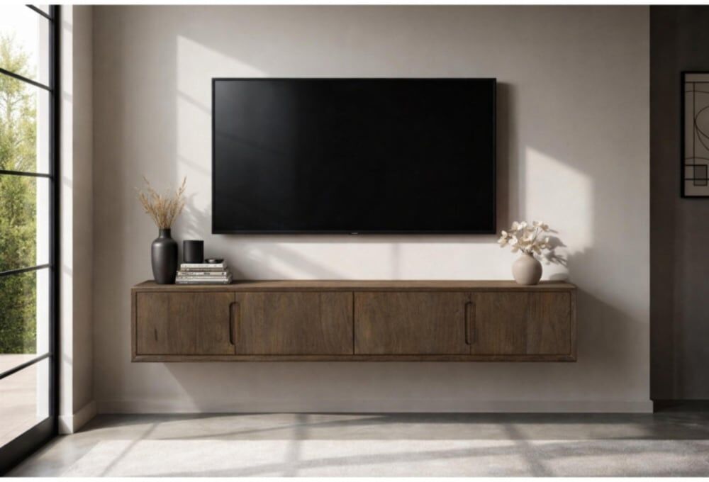 Moloo Meuble tv 220 cm marron Marron 220x55x40cm