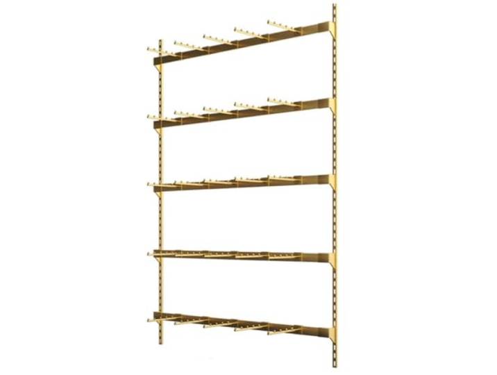 4- Oder 5-stufiges Wandmontiertes BH-Präsentationsregal Mit 20 Haken Organizer Für Dessous Spielzeug Halsketten Socken Präsentationsregal Für Boutiquen Einzelhandelsgeschäfte(Gold-a,150x150cm)