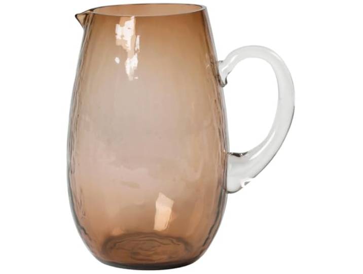 Broste Copenhagen Hammered 14496207 Pichet en verre soufflé à la bouche Marron 2 l Dimensions : 14 cm x 14 cm x 22 cm
