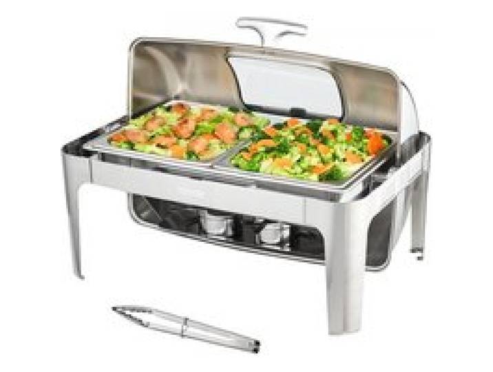 VEVOR Chauffe-Plat 9 L Buffet Chauffant à Combustible Couvercle Transparent en Verre Réchaud Inox Alimentaire Récipient Maintient au Chaud pour Servir Buffet Libre-Service Hôtel Traiteur Restauration