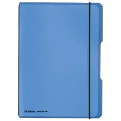 Notizheft flex PP, kariert 40 Blatt, Papier 80g, blau, mit Wechselcover