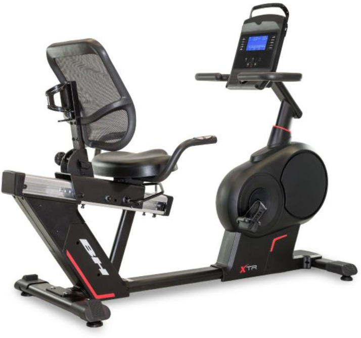 Bicicleta estática reclinada de uso doméstico: BH XTR H655 e H655TFT com resistência magnética e conectividade FTMS