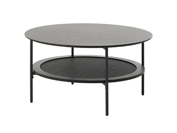 Table basse ronde Stillings Ø 80cm Noir/Imitation chêne marron-noir