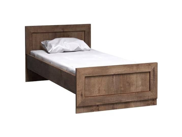 Lomadox Einzelbett Bett rustikal Bettgestell Federholzrahmen 90x200cm Liegefläche Lefkas Eiche 100x80x206,5 cm