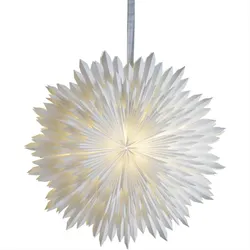MARELIDA Papierstern Eisblume Weihnachtsstern Faltstern 70cm Dekostern Leuchtstern weiß