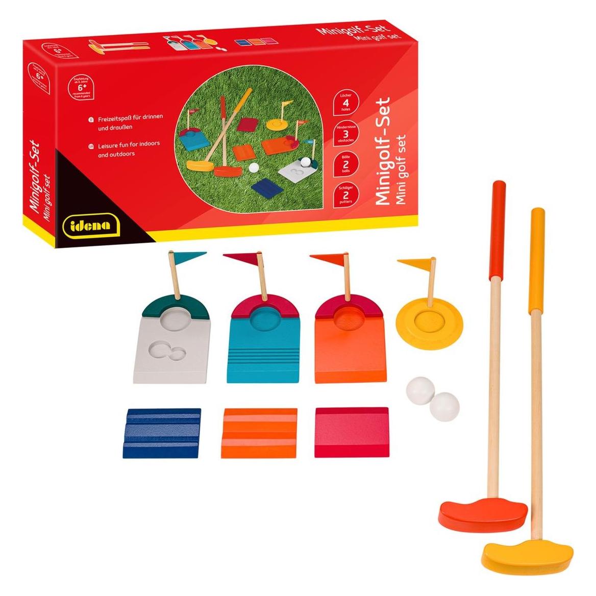 Idena Minigolf Set Holz 11 Teile (40383)