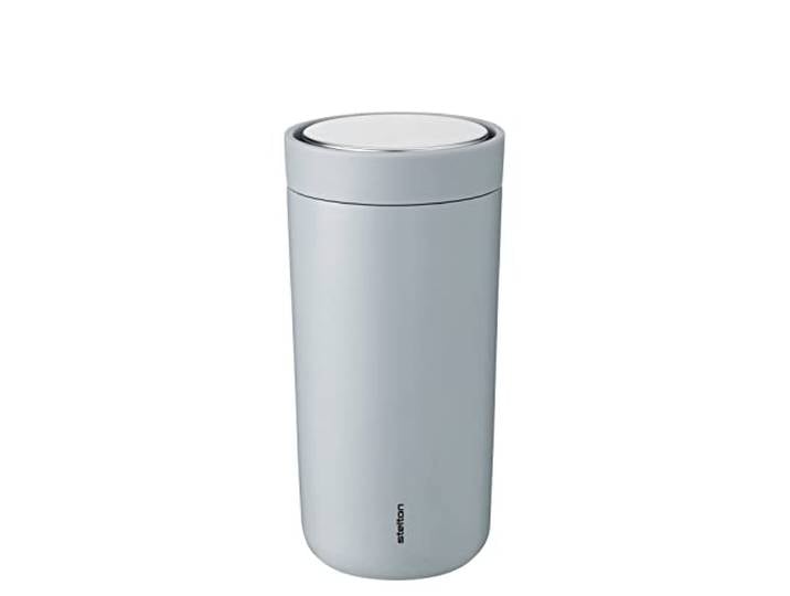 Stelton to-Go Click - Mug isotherme\, bouteille isotherme à double paroi - Mug à café/thé étanche en acier inoxydable avec couvercle Smart-Click - Boissons chaudes et froides - 0\,4 litre\, Soft Cloud