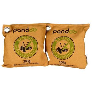 pandoo Luftentfeuchter Bambus Aktivkohle Kissen, Granulat, natürlicher Lufterfrischer, wiederverwendbar, 2 x 200g