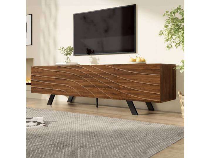 HOMVRA Meuble TV 160x39x50.5 cm avec gestion des câbles en MDF marron