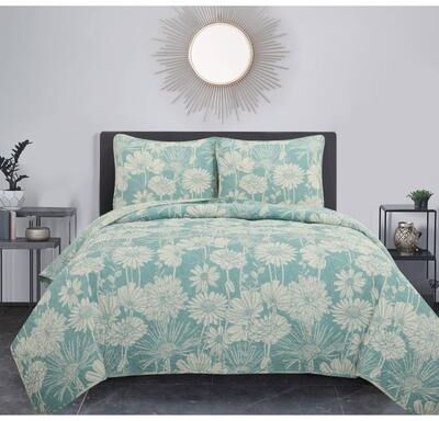 Nanshing Farrah 3 Piece Modern Floral Quilt Set