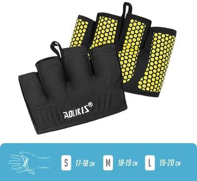 Inspired Living AOLIKES Weight Lifting Gloves Half Finger Gym Gloves With Non Slip Grip For Men And Women yellow l