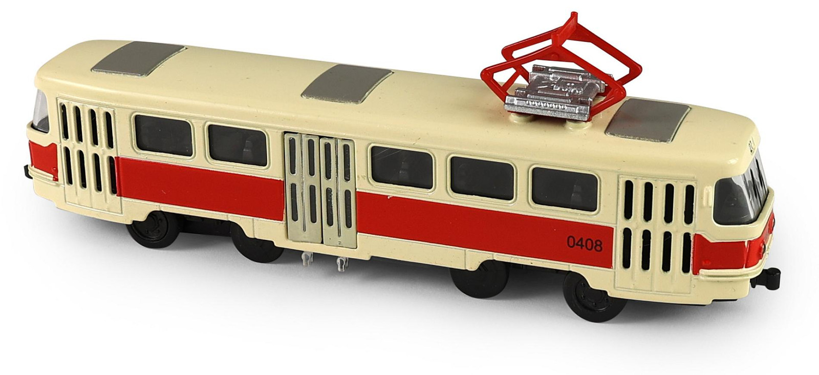 RAPPA Retro Tram uit Tsjechië, Rood, Metaal, Hoogte: 16 cm