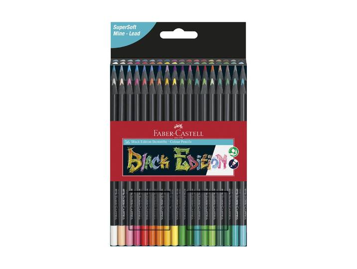 Buntstift FABER-CASTELL Black Edit , bunt, Holz, Stifte, Buntstift, Bruchsicher