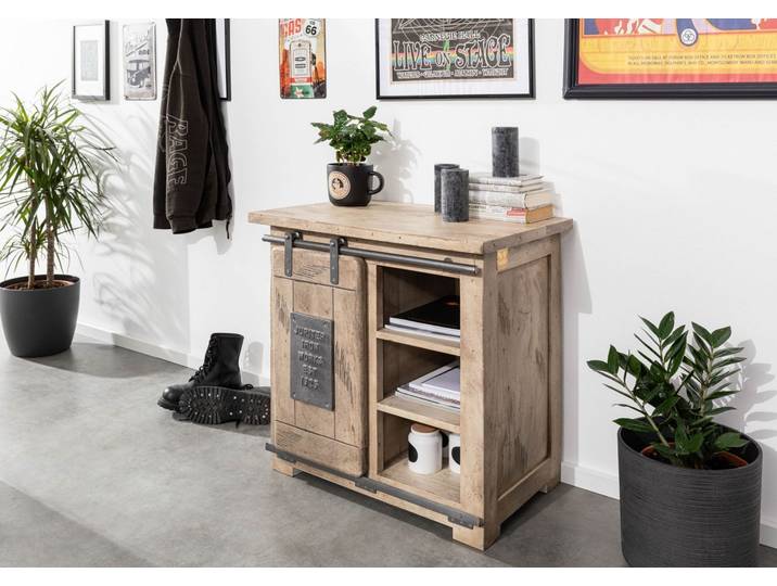 Commode 70x45 Manguier laqué blanchi RAILWAY #324