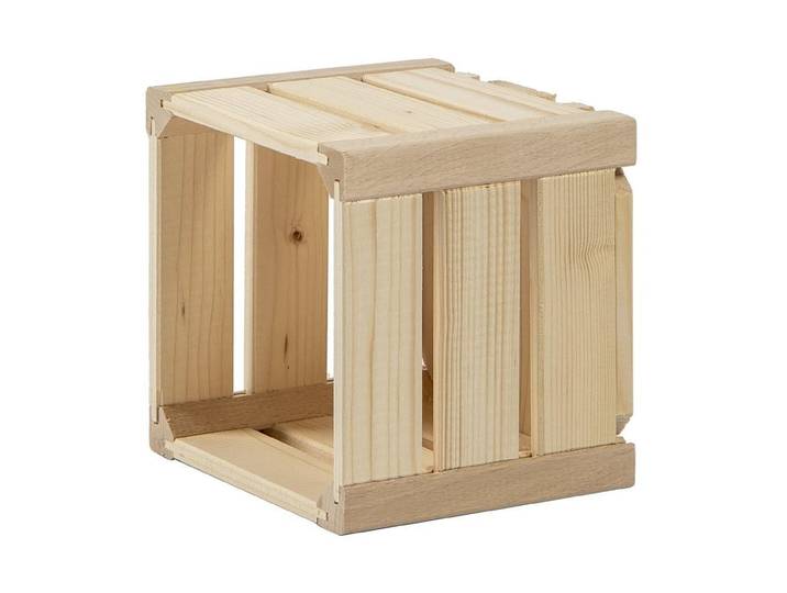 Holzkiste HOLZ ZOLLHAUS Holz Zollhaus Holzharasse , beige (natur), B:17,5cm H:17,5cm T:16cm, Aufbewahrungsboxen, Holzkiste
