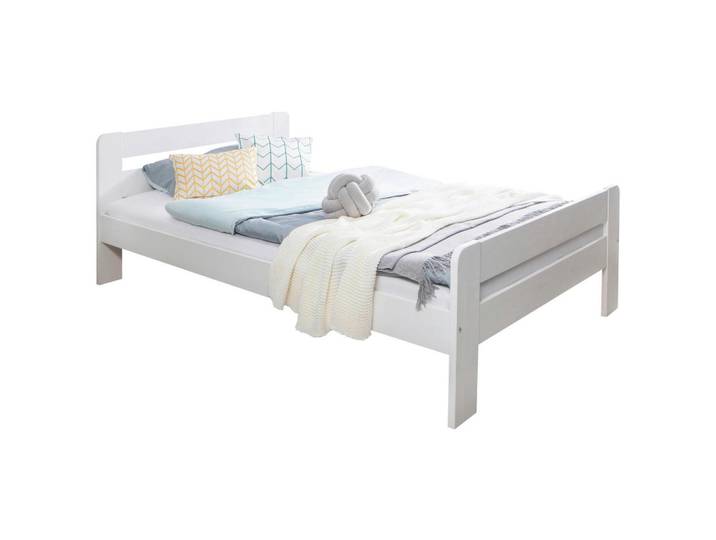 Livetastic Bett, Weiss, Holz, Kiefer, massiv, 120x200 cm, nur für Rollroste geeignet, Schlafzimmer, Bett, Einzelbetten