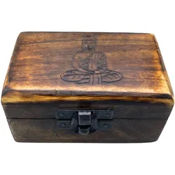 Wooden Pill Box 9x5x4cm - Carved Designs