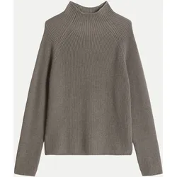 Strickpullover mit Stehkragen Braun XS