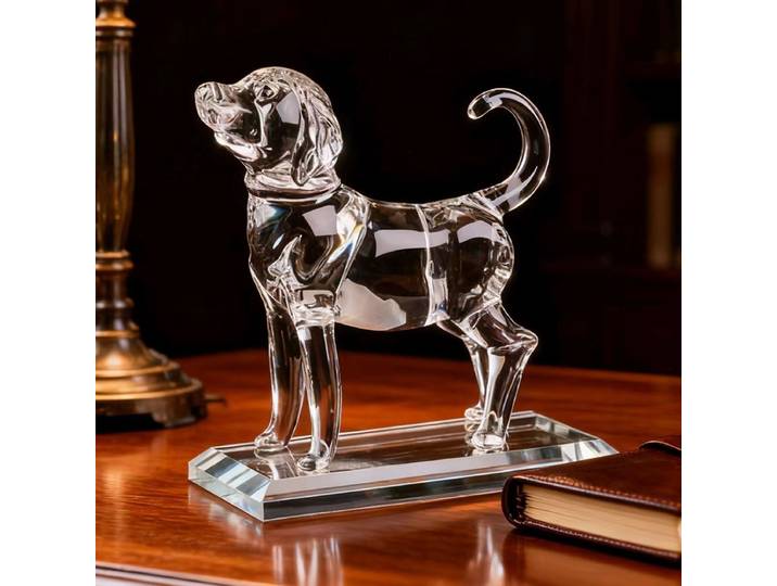 Statue de chien en cristal Feng Shui pour la richesse et la protection, figurine de chien porte-bonheur pour le salon, le bureau, cadeau d'affaires