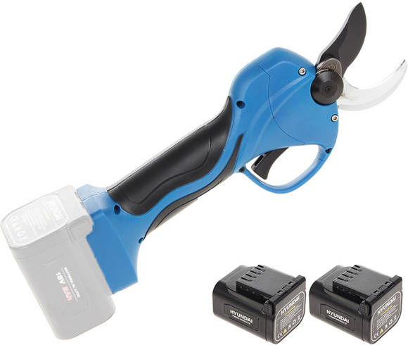 Hyundai SC-8608 - Forbice elettrica da potatura - 2x 18V 6Ah - Diametro di taglio 32mm