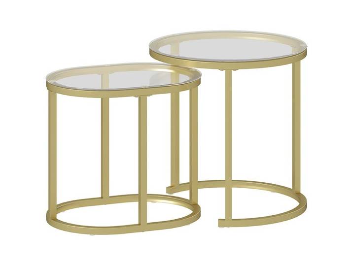 table basse ronde 2 pièces empilable table d'appoint avec cadre en acier table de salle à manger salon table basse chambre à couche