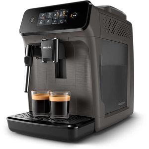 Philips Kaffeevollautomat Series 1200 EP1224/00, kaschmirgrau, mit Milchaufschäumer, 1,8L, Touchscreen, 2 Kaffeespezialitäten
