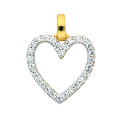 Kettenanhänger ADELIA´S "Herzanhänger 333 Gold ( 8K ) mit Zirkonia", transparent (silber), Schmuckanhänger, Damen, mit Zirkonia, Gold, Kettenanhänger, Goldanhänger Herz