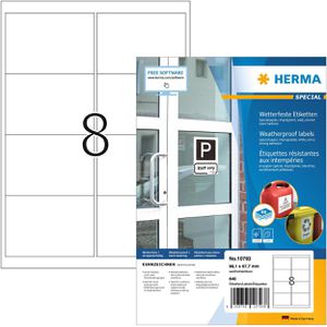 Herma Folienetiketten 10793, weiß, stark klebend, 99,1 x 67,7mm, wetterfest, 80 Blatt, 640 Stück