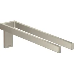 hansgrohe AXOR UNIVERSAL Rectangular Handtuchhalter, Metall, doppelt, fest, Länge 380mm, 42622820, Farbe: Brushed Nickel