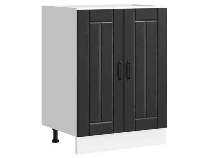 Leasha Küchenunterschrank Lucca schwarz 60 x 46 x 81,5 cm aus Holz