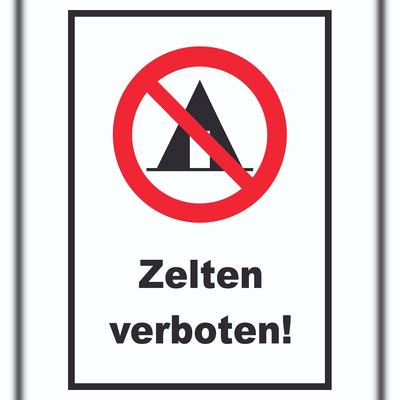 HB-Druck Zelten verboten Schild A2 (420x594mm)