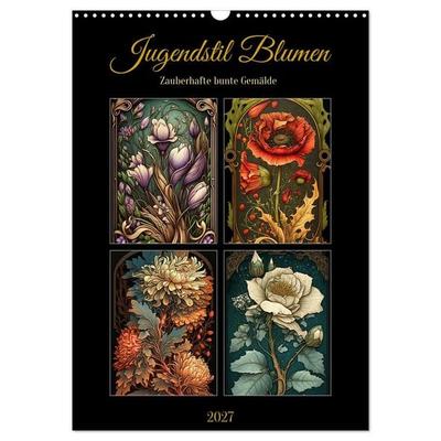 Jugendstil Blumen (Wandkalender 2027 DIN A3 hoch), CALVENDO Monatskalender