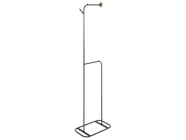 Beliani Kleiderständer Metall schwarz schmal 2 Haken 171cm hoch Industrie Design Eureka