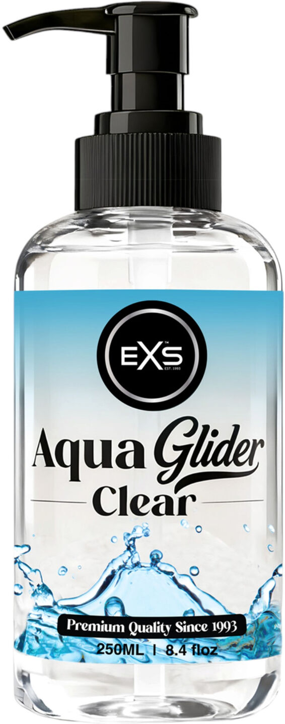 EXS AquaGlider Clear - transparent water-based lubricant in pump bottle (250ml)