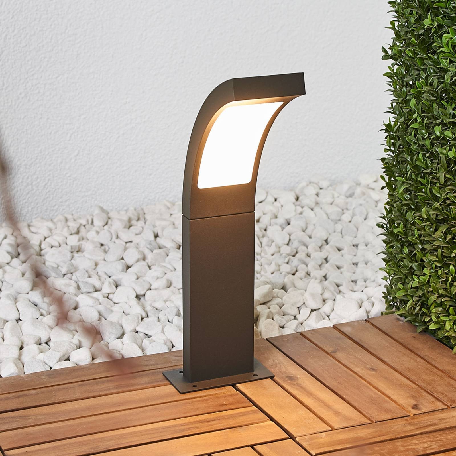Lucande Juvia Modern LED Buitenlamp Sokkellamp Aluminium Zwart