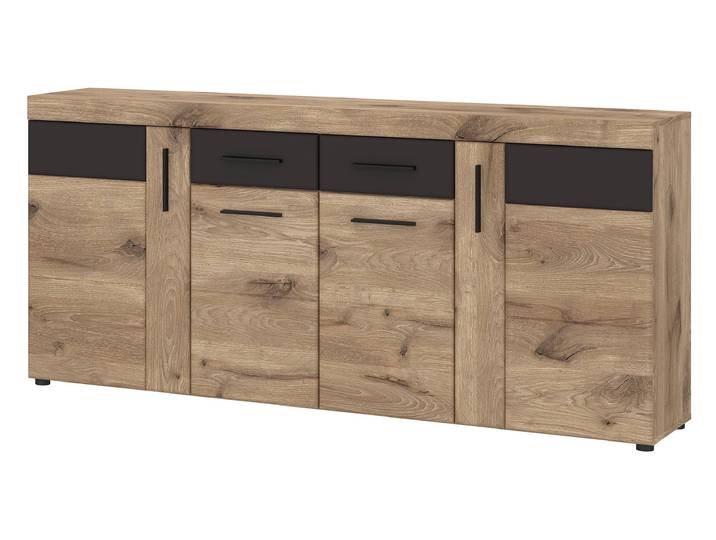 Sideboard mit 2 Schubladen Viking Eiche - grau 185 cm - GRANO