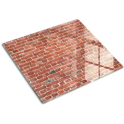 GLASPLATTE 60x52 cm Ziegelmauer