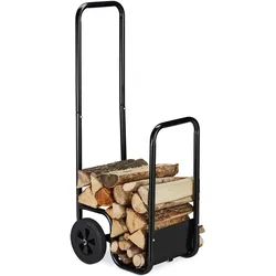 Relaxdays, Zubehör Kerzen + Kamin, Kaminholzwagen