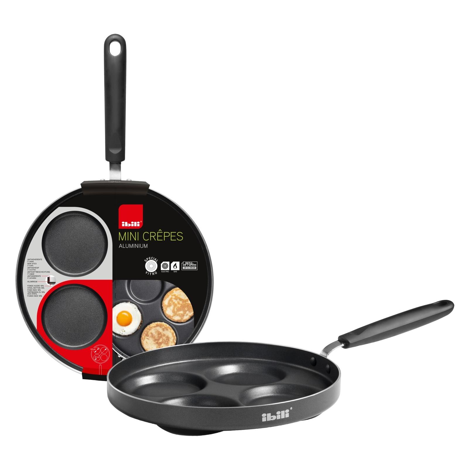 Ibili Crepespfanne mit 4 Vertiefungen 26 cm Ideal zum Braten von vier Crêpes gleichzeitig (Aluminium) (49756496)