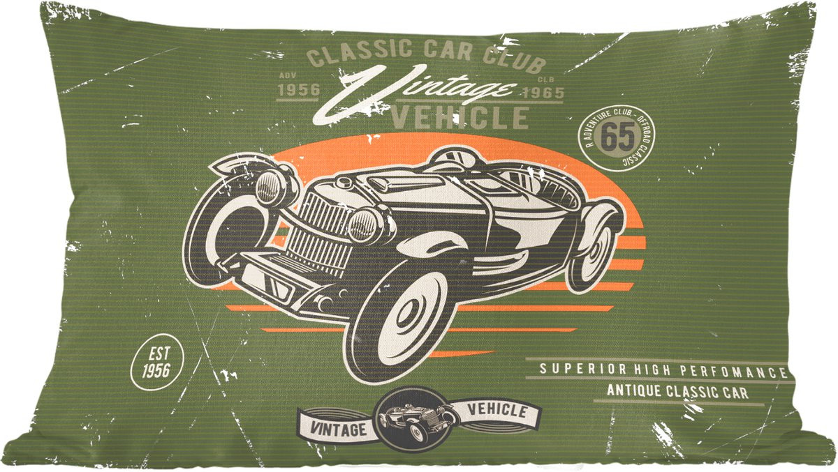 Vintage Sierkussen met Oldtimer Auto Design - 50 x 30 cm
